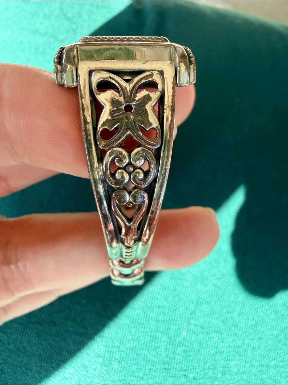 Brighton Hamilton Silver Plated Filigree Butterfly Heart Watch Untested As‎ Is